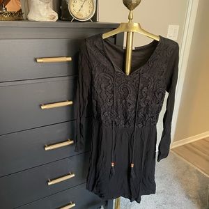 Black boho style dress